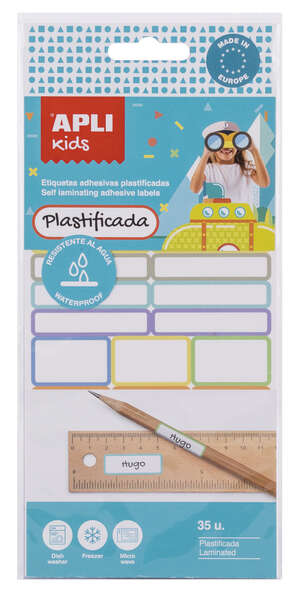 Apli Kids Pack de 35 Etiquetas Plastificadas Surtidas - Tres Tamaños: 46.5x10mm (14)