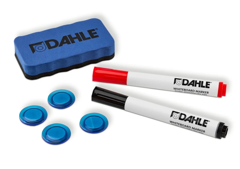 Dahle 95140 Basic Pack de 2 Rotuladores + Borrador Magnetico + 4 Imanes - Para Pizarra Blanca Dahle 95140 Basic Pack de 2 Rotuladores + Borrador Magnetico + 4 Imanes - Para Pizarra Blanca