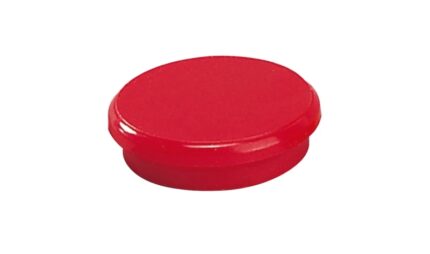 Dahle 95524 Pack de 10 Imanes para Pizarra Blanca - Diametro de 24mm - Color Rojo