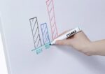 Dahle 96010 Pizarra Blanca Magnetica de Caballete con Sujecion de Bloc Universal - Regulacion de la Altura hasta 180cm - Bandeja para Rotuladores - Color Blanco - immagine 5