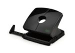 Novus B 220 re+new Perforadora de Papel - Fabricada con Plastico Reciclado - Hasta 20 Hojas - Escala de Tope - Vaciado Facil - Punzones 5.5mm - Color Negro