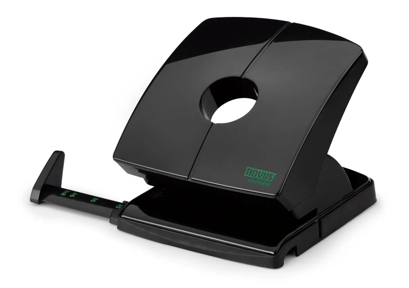 Novus B 230 re+new Perforadora de Papel - Perfora hasta 30 Hojas - Fabricada con Plastico Reciclado - Escala de Tope - Vaciado Facil - Punzones 5.5mm - Color Negro Novus B 230 re+new Perforadora de Papel - Perfora hasta 30 Hojas - Fabricada con Plastico Reciclado - Escala de Tope - Vaciado Facil - Punzones 5.5mm - Color Negro