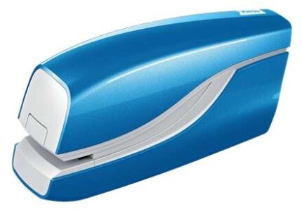 Petrus WOW E-310 Contactless Grapadora Electrica - Hasta 10 Hojas - Grapado Cerrado - Utiliza Grapas Petrus Nº10 - Color Azul Metalizado