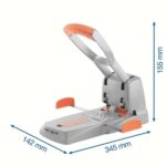 Rapid HDC150 Taladro Perforador para Gruesos - Hasta 150 Hojas - 2 Orificios - Punzones 6mm - Color Plata/Naranja - immagine 4