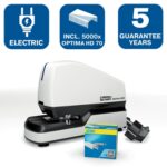 Rapid Optima 60E Grapadora Electrica de Sobremesa + Caja de 5000 Grapas - Hasta 60 Hojas - Adaptador de Red Incluido - Color Blanco - immagine 5