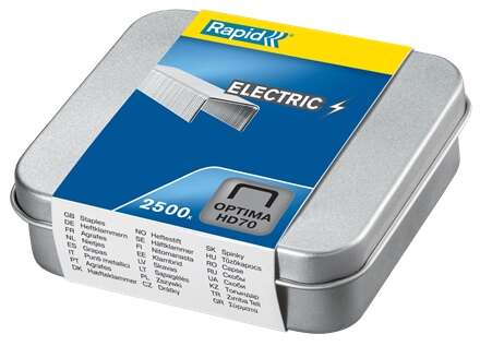 Rapid Optima HD70 Caja de 2500 Grapas HD70 - Hasta 70 Hojas - Acero de Alta Calidad