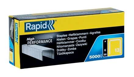 Rapid Caja de 5000 Grapas Nº13 - Alambre Duro de Alto Rendimiento - Patilla de 6mm
