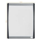 Nobo Mini Pizarra Magnetica con Marco Arqueado 215x280 - Elegante Diseño Plateado y Negro - Almohadillas Adhesivas e Imanes Incluidos - Blanco - immagine 3