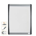 Nobo Mini Pizarra Magnetica con Marco Arqueado 215x280 - Elegante Diseño Plateado y Negro - Almohadillas Adhesivas e Imanes Incluidos - Blanco - immagine 4