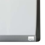 Nobo Mini Pizarra Magnetica con Marco Arqueado 215x280 - Elegante Diseño Plateado y Negro - Almohadillas Adhesivas e Imanes Incluidos - Blanco - immagine 5