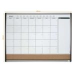 Nobo Planificador Pizarra Magnetica Pequeña con Tablero de Anuncios de Corcho 585x430mm - Semanal y Mensual - Marco Plateado y Negro - Incluye Rotulador - immagine 3