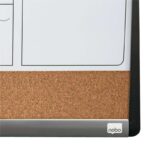 Nobo Planificador Pizarra Magnetica Pequeña con Tablero de Anuncios de Corcho 585x430mm - Semanal y Mensual - Marco Plateado y Negro - Incluye Rotulador - immagine 5