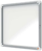 Nobo Vitrina para 6 Hojas A4 - Superficie Blanca Magnetica - Puerta de Cristal de Seguridad - Marco de Aluminio - Color Blanco - immagine 2