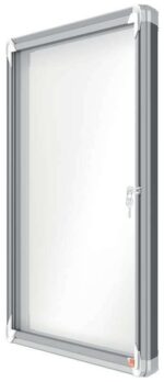 Nobo Vitrina para 6 Hojas A4 - Superficie Blanca Magnetica - Puerta de Cristal de Seguridad - Marco de Aluminio - Color Blanco - immagine 3