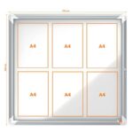 Nobo Vitrina para 6 Hojas A4 - Superficie Blanca Magnetica - Puerta de Cristal de Seguridad - Marco de Aluminio - Color Blanco - immagine 5