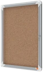 Nobo Vitrina para 4 Hojas A4 con Superficie de Corcho - 532x692x37mm - Puerta de Cristal de Seguridad - Marco de Aluminio - Color Natural - immagine 2