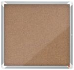 Nobo Vitrina para 6 Hojas A4 con Superficie de Corcho - 752x692x37mm - Puerta de Cristal de Seguridad - Marco de Aluminio - Color Natural