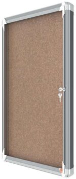 Nobo Vitrina para 6 Hojas A4 con Superficie de Corcho - 752x692x37mm - Puerta de Cristal de Seguridad - Marco de Aluminio - Color Natural - immagine 3