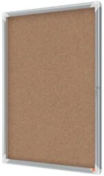Nobo Vitrina para 9 Hojas A4 con Superficie de Corcho - 1000x752x37mm - Puerta de Cristal de Seguridad - Marco de Aluminio - Color Natural - immagine 2