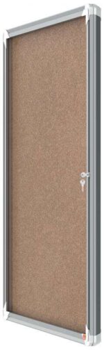 Nobo Vitrina para 9 Hojas A4 con Superficie de Corcho - 1000x752x37mm - Puerta de Cristal de Seguridad - Marco de Aluminio - Color Natural - immagine 3