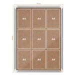 Nobo Vitrina para 9 Hojas A4 con Superficie de Corcho - 1000x752x37mm - Puerta de Cristal de Seguridad - Marco de Aluminio - Color Natural - immagine 5