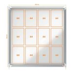 Nobo Vitrina Interior para 12 Hojas A4 con Superficie Magnetica y Puerta Deslizante - 997x972x54mm - Superficie Blanca Metalica y Magnetica de Borrado en Seco - Marco de Aluminio - Puertas de Cristal de Seguridad - Color Blanco - immagine 5