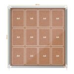 Nobo Vitrina Interior para 12 Hojas A4 con Superficie de Corcho y Puerta Deslizante - 997x972x54mm - Tablero de Corcho, Cristal de Seguridad, Marco de Aluminio - Color Natural - immagine 5