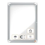 Nobo Vitrina Exteriores 4 Hojas A4 Superficie Blanca Magnetica 532x692x45mm Segura Aluminio - immagine 4