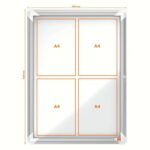 Nobo Vitrina Exteriores 4 Hojas A4 Superficie Blanca Magnetica 532x692x45mm Segura Aluminio - immagine 5