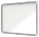 Nobo Vitrina Exteriores 8 Hojas A4 Superficie Blanca Magnetica - 692x972x45mm - Puerta Seguridad Cerradura Marco Aluminio - Resistente Intemperie - Color Blanco - immagine 2