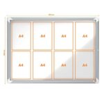 Nobo Vitrina Exteriores 8 Hojas A4 Superficie Blanca Magnetica - 692x972x45mm - Puerta Seguridad Cerradura Marco Aluminio - Resistente Intemperie - Color Blanco - immagine 3