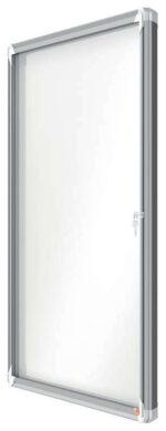 Nobo Vitrina Exteriores 12 Hojas A4 Superficie Blanca Magnetica 45mm - Seguridad Aluminio - Cristal Deslizante 4mm - Resistente Intemperie - Blanco Metalico - immagine 3