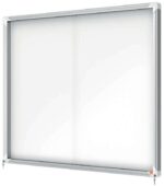 Nobo Premium Plus Vitrina Magnetica de Puerta Corredera 15xA4 - 1140x970mm - Superficie Magnetica - Blanco - immagine 2