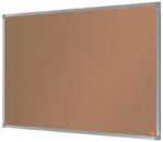 Nobo Essence Tablero de Anuncios de Corcho 900x600mm - Montaje en Esquinas - Superficie de Corcho - Marco de Aluminio Anodizado - Color Natural - immagine 2