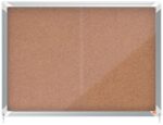 Nobo Premium Plus Vitrina de Puerta Corredera con Fondo de Corcho 8xA4 Hojas - Tamaño 925x668mm - Superficie Autorreparable - Color Natural