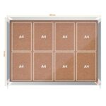 Nobo Premium Plus Vitrina de Puerta Corredera con Fondo de Corcho 8xA4 Hojas - Tamaño 925x668mm - Superficie Autorreparable - Color Natural - immagine 5