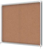Nobo Premium Plus Vitrina de Puerta Corredera con Fondo de Corcho 15xA4 - Cerradura de Esquina Integrada - Superficie Autorreparable - Natural - immagine 2