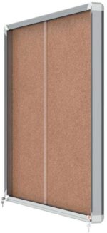 Nobo Premium Plus Vitrina de Puerta Corredera con Fondo de Corcho 15xA4 - Cerradura de Esquina Integrada - Superficie Autorreparable - Natural - immagine 3