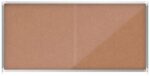 Nobo Premium Plus Vitrina de Puerta Corredera con Fondo de Corcho 27xa4 - Seguridad y Elegancia - Natural