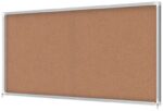 Nobo Premium Plus Vitrina de Puerta Corredera con Fondo de Corcho 27xa4 - Seguridad y Elegancia - Natural - immagine 2