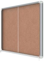 Nobo Premium Plus Vitrina de Puerta Corredera con Fondo de Corcho 27xa4 - Seguridad y Elegancia - Natural - immagine 3