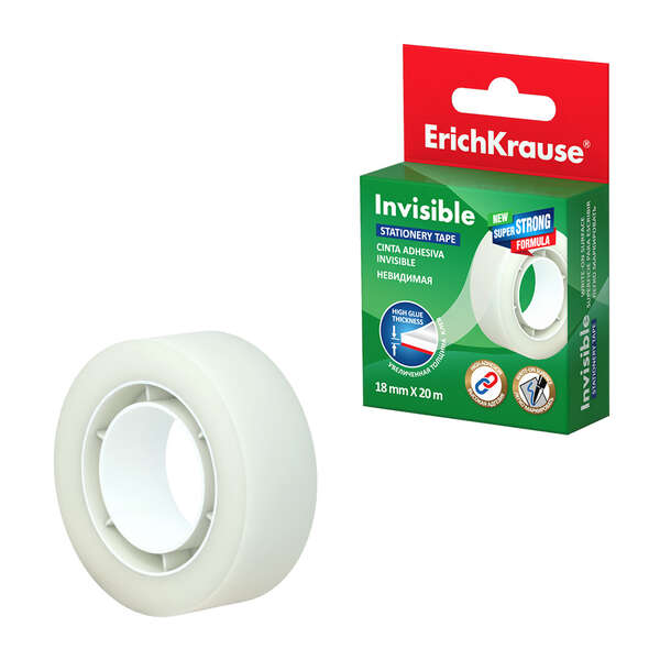 Erichkrause Cinta Adhesiva Invisible - 18mmx20m - Color Transparente Erichkrause Cinta Adhesiva Invisible - 18mmx20m - Color Transparente