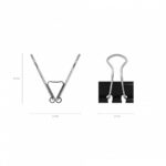 Erichkrause Pack de 12 Pinzas para Papeles 15mm - Capacidad hasta 55 hojas - Alambre de Acero de Alta Calidad - Color Negro - immagine 2