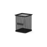 Erichkrause Compass Classic Portalapices Cuadrado 80×80×95mm - Elaborado en Acero Inoxidable - Color Negro