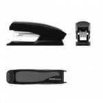 Erichkrause Elegance Half-Strip Grapadora de Sobremesa - Grapa hasta 30 Hojas - Grapado Abierto y Cerrado - Admite Grapas 24/6 y 26/6 - Resistente a Golpes - Color Negro - immagine 2