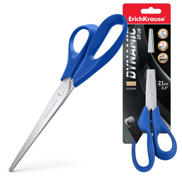 Erichkrause Dynamic Tijeras de Acero Inoxidable 21cm - Afilado Doble Avanzado - Resistente a la Corrosion - Mangos Ergonomicos - Colores Aleatorios Erichkrause Dynamic Tijeras de Acero Inoxidable 21cm - Afilado Doble Avanzado - Resistente a la Corrosion - Mangos Ergonomicos - Colores Aleatorios