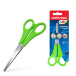 Erichkrause Joy Tijeras con Cuchillas de Acero Inoxidable 13.5cm - Extremos Redondeados - Resistente a la Corrosion - Mangos de Plastico Resistente - Colores Surtidos Aleatorios