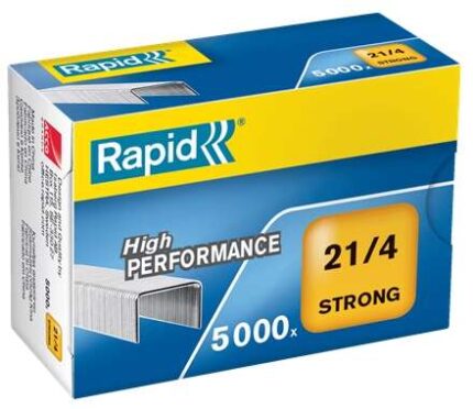 Rapid Caja de 5000 Grapas 21/4 - Alambre Reforzado Galvanizado - Patilla de 4mm