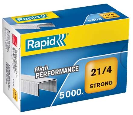 Rapid Caja de 5000 Grapas 21/4 - Alambre Reforzado Galvanizado - Patilla de 4mm