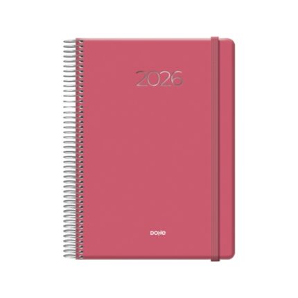 Dohe Denver Agenda Anual - Dia Pagina - Sabado y Domingo misma Pagina - Cierre con Goma Elastica - Tamaño 15x21cm - Color Rosa